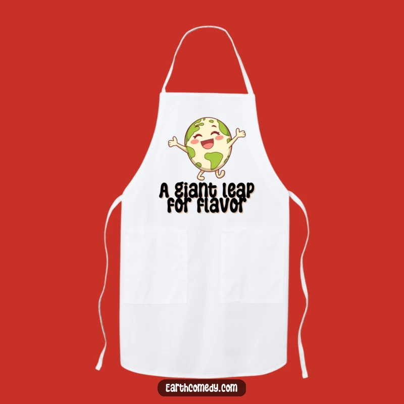 Funny Earth Apron: Energetic Leap Design, Chef's Joyful Kitchen Gift!