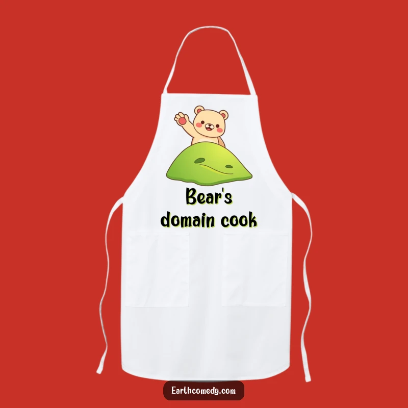Funny Bear Earth Welcoming Apron - Cheerful Kitchen Wear for Adventurous Cooks!