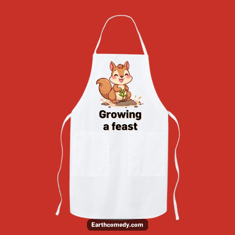 Funny Squirrel Gardener Apron: Joyful Character Planting Seedling Fun