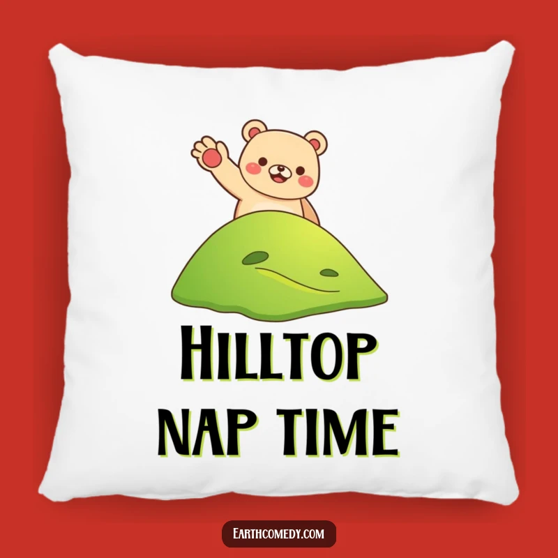 Funny Bear Earth Welcoming Pillow - Cozy and Cheerful Accent Pillow!