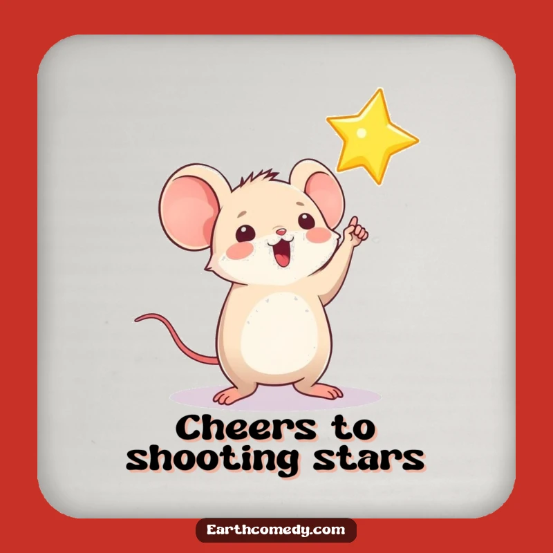 Funny Mouse Star Coaster: Protect Surfaces with Celestial Humor and Style
