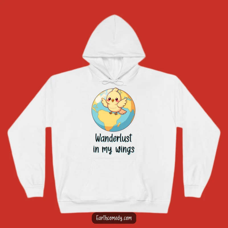 Funny Bird World Traveler Hoodie - Cozy Cheerful Character Comfort Gift