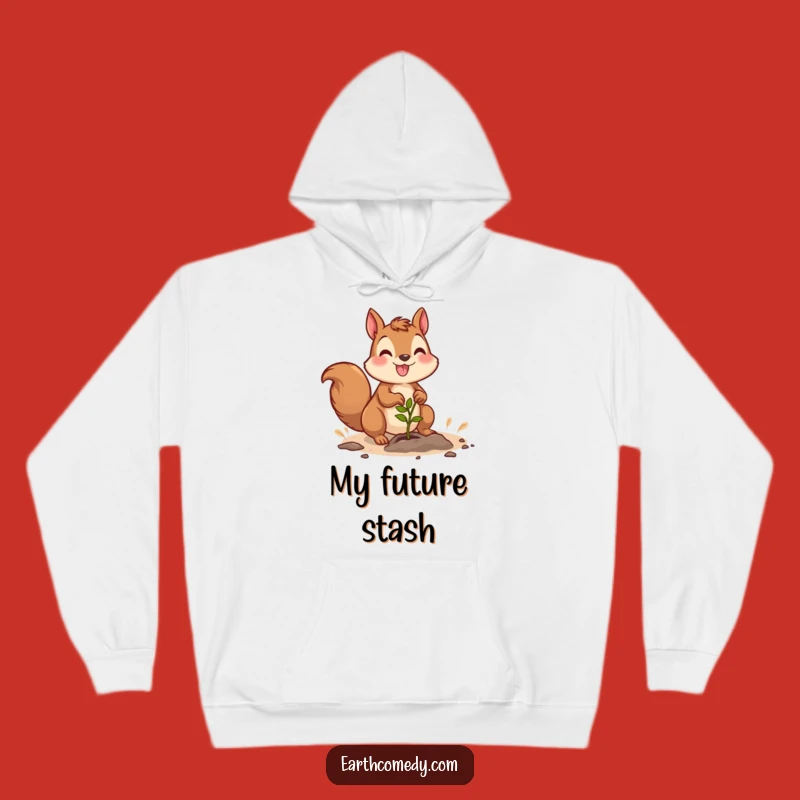 Funny Squirrel Gardener Hoodie: Joyful Character Planting Seedling Gift