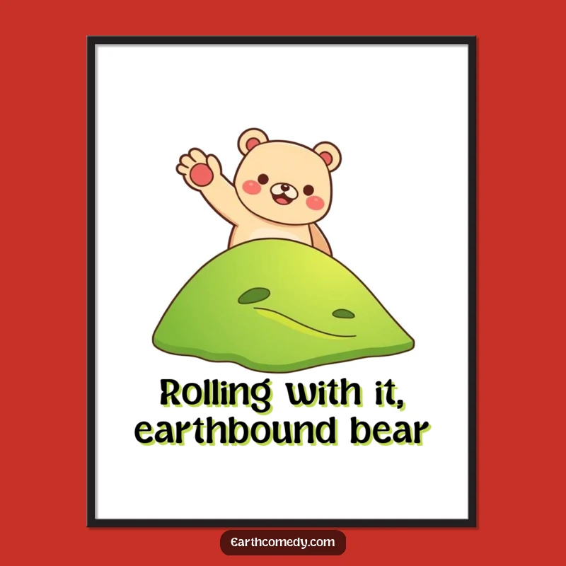 Free Printable Bear Wave Wall Art - Funny Downloadable Decor for Earthy Vibes