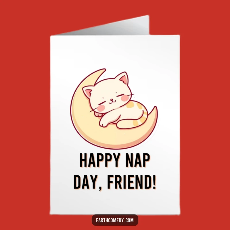 Free Printable Moon Cat Birthday Card - Funny Downloadable Gift for Sleepy Purrfect Celebrations