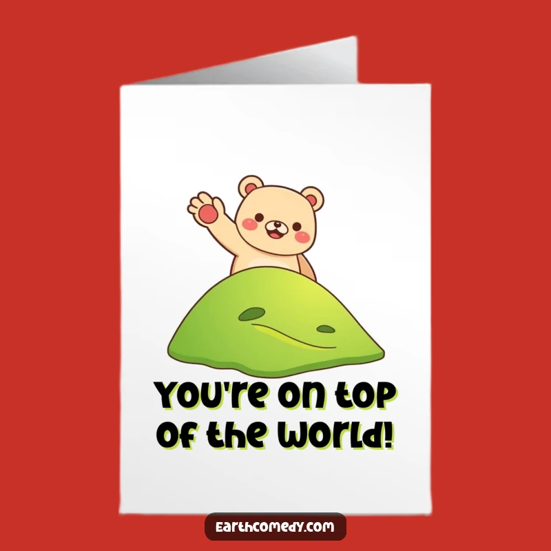 Free Printable Bear Wave Congrats Card - Funny Downloadable for Earthly Achievements