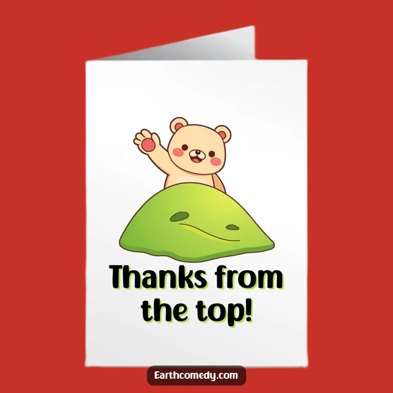 Free Printable Bear Wave Thank You Card - Funny Downloadable for Grateful Greetings