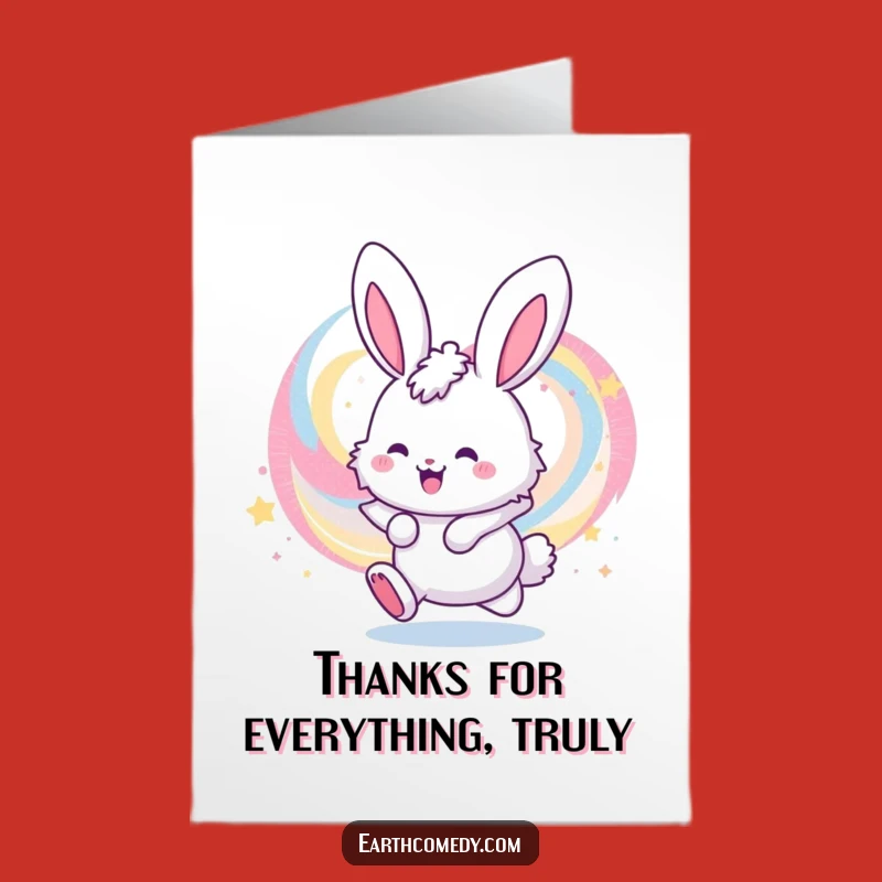 Free Printable Bunny Galaxy Thank You Card - Funny Downloadable Gratitude for Cosmic Kindness