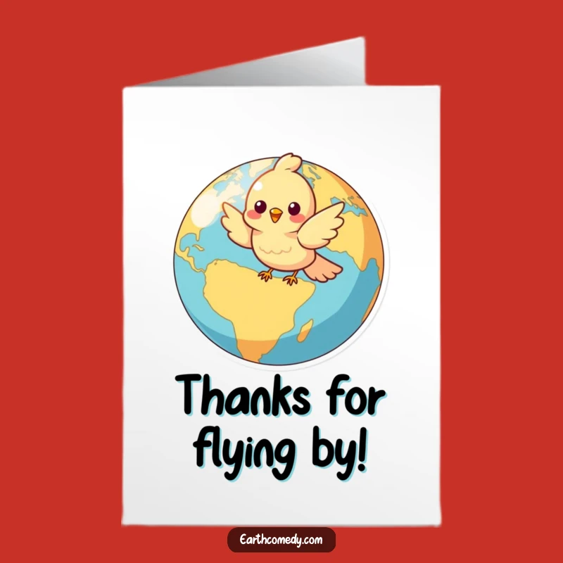 Free Printable Thank You Card: Bird Globe - Funny Downloadable Gift Idea