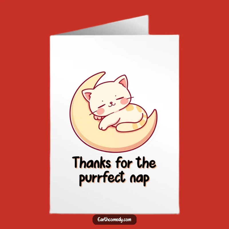 Free Printable Moon Cat Thank You Card - Funny Downloadable Gratitude for Relaxing Moments