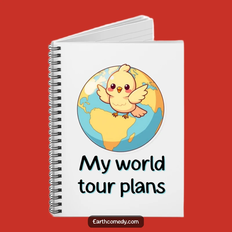 Funny Bird Globe Notebook - Cheerful Character Journal for Ideas Gift