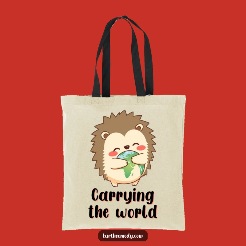 Funny Hedgehog Earth Hugger Tote Bag - Spacious and Adorable Carry-All!